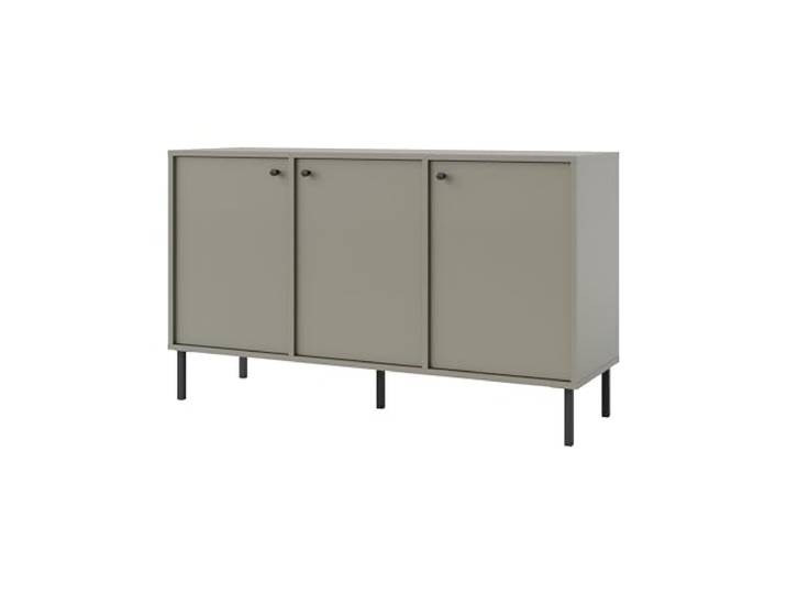 Margaret Hadas24 Kommode TIVARO 125cm mit 2 Türen, mit geraden Schwarze Füßen, beige, japonische Style, modernes Design