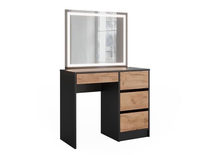 Coiffeuse Sherry 90x140cm avec miroir LED Anthracite/Chêne doré Vicco 52035