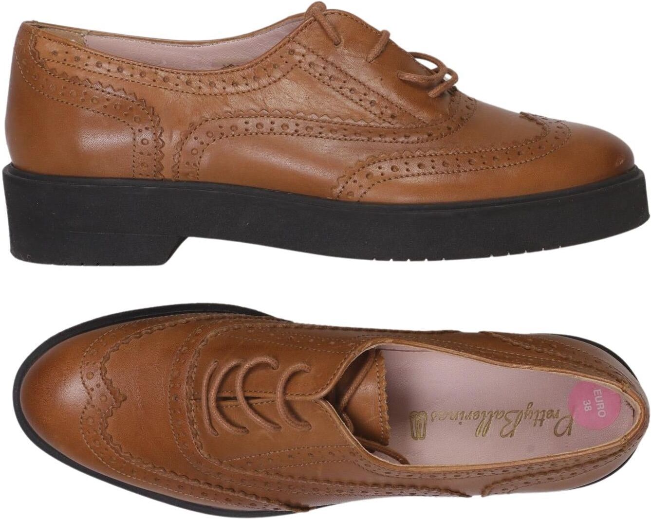 Pretty Ballerinas Damen Halbschuh, Braun, Gr. EU 38, Leder - Second Hand