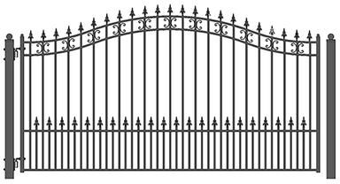 ALEKO Steel St. Louis Style 18 ft Single Swing Driveway Gate