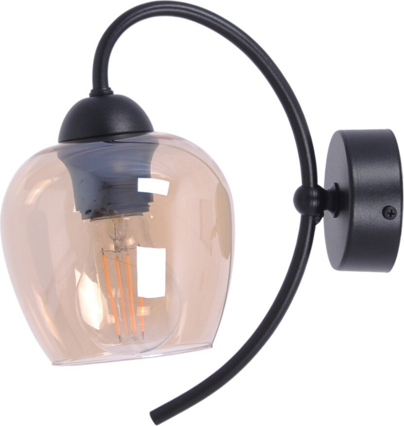 Wandlamp Kaja K-5192 DIUNA, zwart met amberkleurige kap