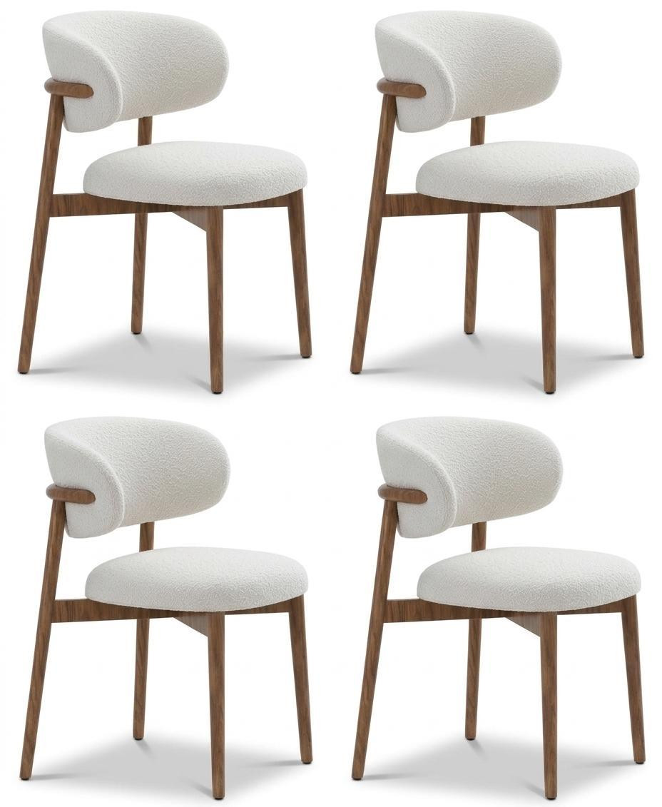 JVmoebel set van 4 gestoffeerde eetkamerstoelen