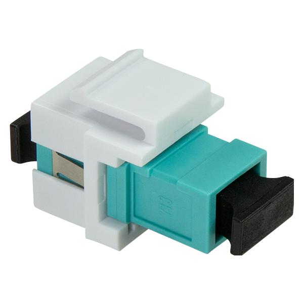 LogiLink LWL SC-Simplex Kupplung für den Einbau in Keystone Panels, aqua/weiss (Keystone Modul) (NK0035)