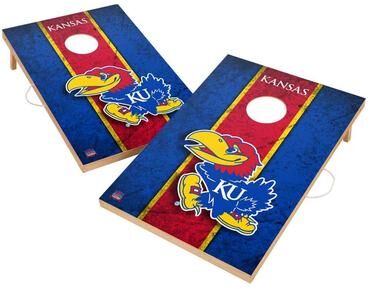 Skip's Garage Vintage Kansas Jayhawks Regulation 2x4 Cornhole Set