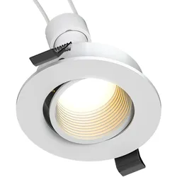 ledscom.de Decken-Einbaustrahler KUN, rund, schwenkbar + GU10 LED 450lm, warmweiß