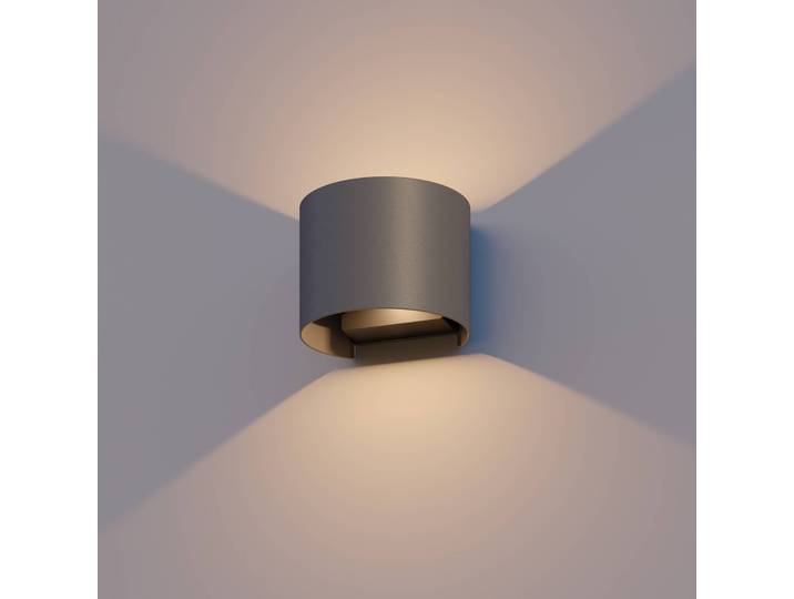 Calex LED Aussenwandleuchte Oval, alu / grau / zink, Aluminium, Modern, LED Wandleuchte außen