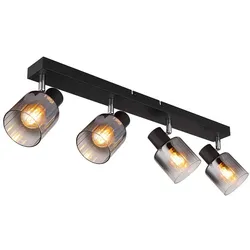 Deckenlampe Wohnzimmerleuchte Flurleuchte 4 Flammig Spots beweglich Glas L 56 cm
