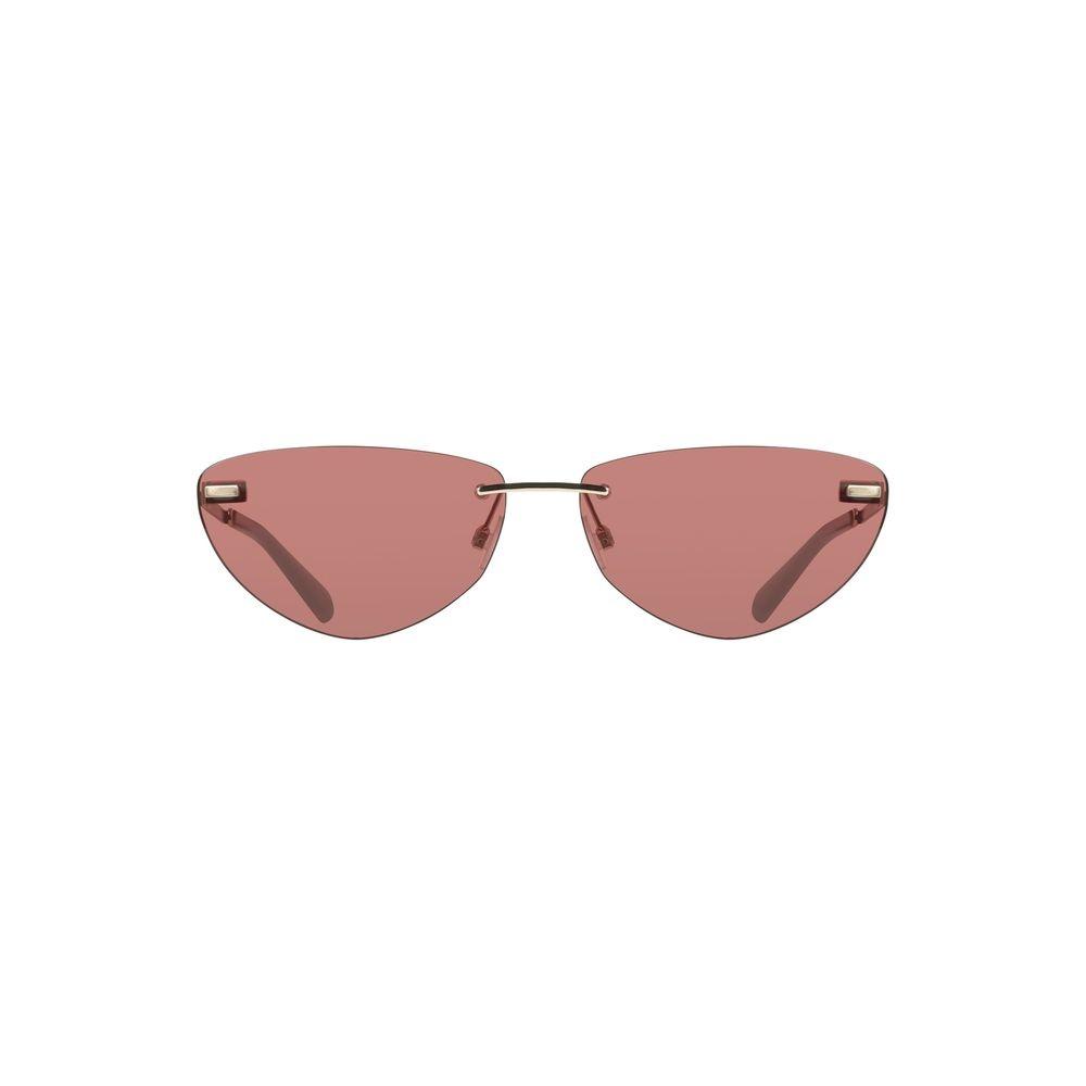 Mandelfarbene Sonnenbrille im randlosen Design