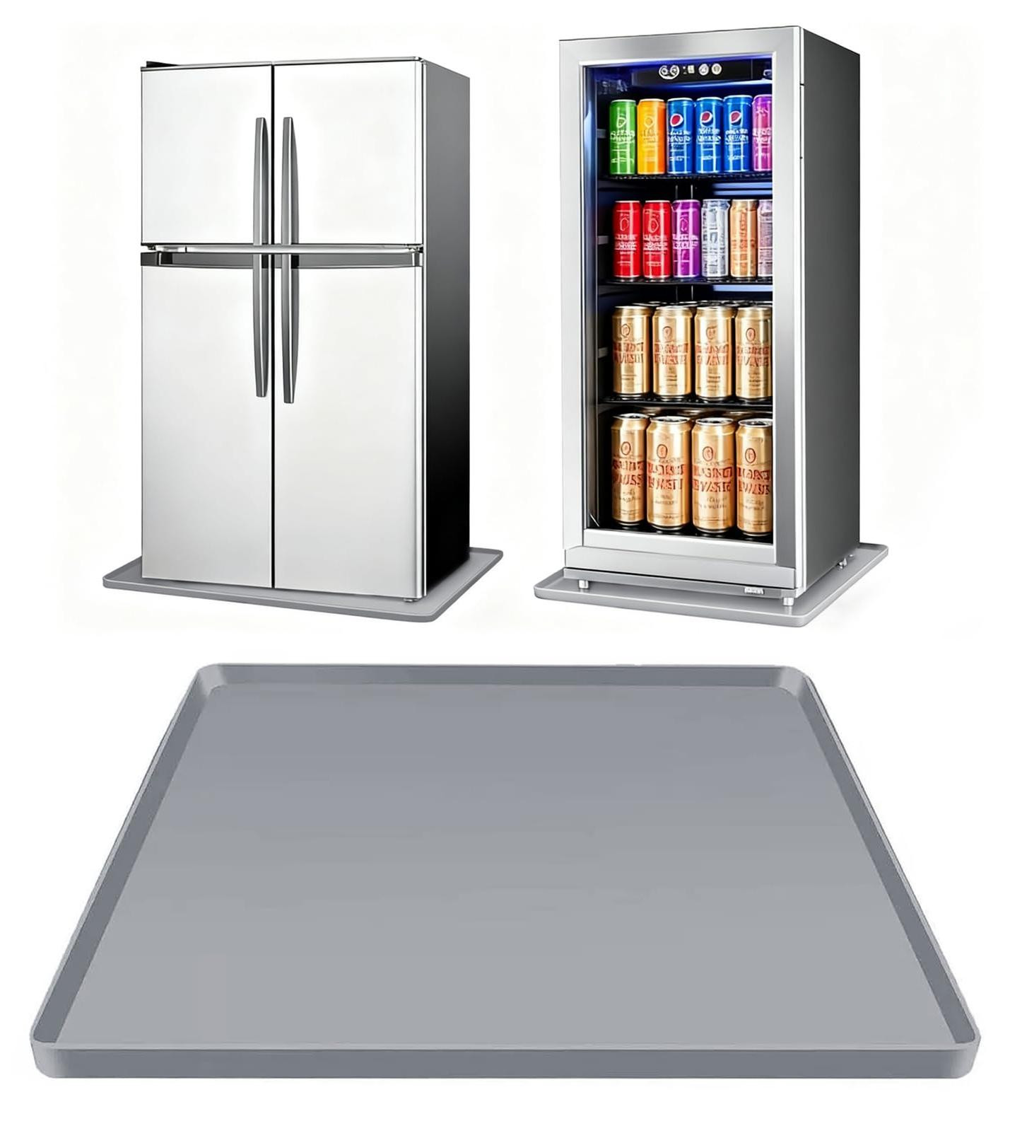 Dripio Siliconen koelkastmat met rand, grijs, 60 x 60 cm, antibacterieel