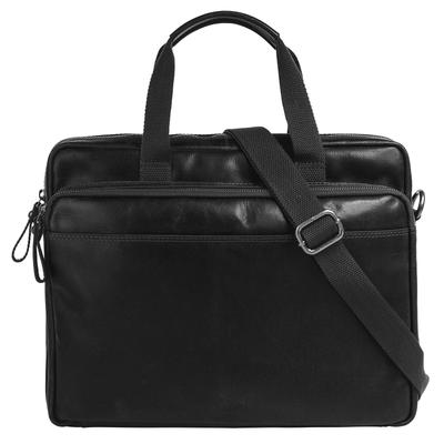 Aktentasche SANSIBAR "SANSIBAR Herren, Damen echt Leder", Gr. B/H/T: 35cm x 28cm x 7cm onesize, schwarz, Leder, Taschen, echt Leder