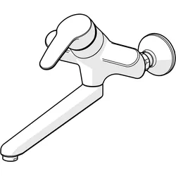Hansa Wasch-/Spültisch-Einhand-Wandbatterie Hansamix S-Anschl. absp. 0169 chrom 1692283