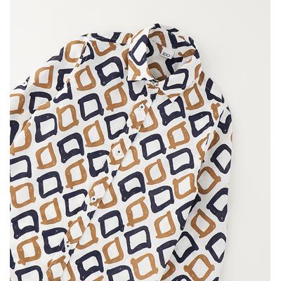 Businessshirt IDO "BABY BOY LONG SLEEVE SHIRT", Jungen, Gr. 104, bunt (weiß, blau), 100% Baumwolle, Shirts