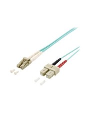 equip Patch-Kabel LC Multi-Mode M bis SC multi-mode M 2 m Glasfaser 50/125 Mikrometer OM3 Türkis (255312)