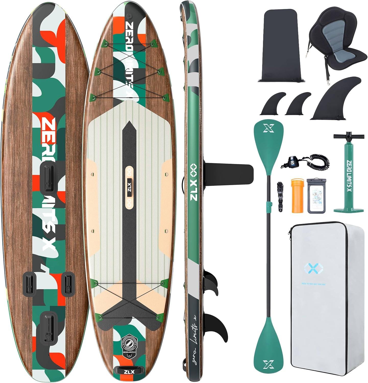 Aufblasbares Stand-Up-Paddleboard (SUP) mit einer Länge von 10 Fuß 6 Zoll für Erwachsene