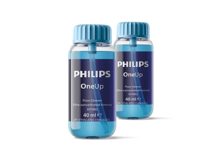 PHILIPS Fussbodenreiniger OneUp XV1892/02, hochkonzentrierte Bodenlösung , blau (blau, transparent), 80ml, Reinigungsmittel, für alle Bodenarten (auch Holzböden) geeignet, Fussbodenreiniger, Topseller