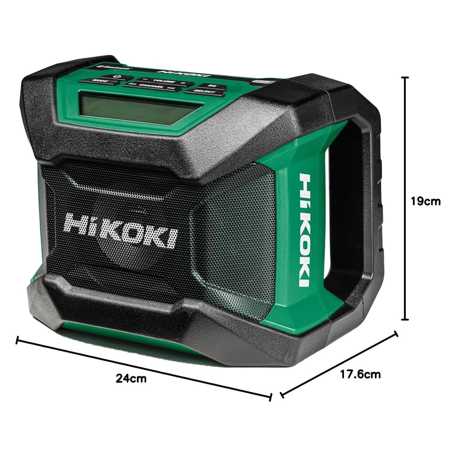 Hikoki UR18DA Akku Baustellenradio (DAB+, Bluetooth) 18V+MV (Basic/Karton) (AM, DAB+, FM, Bluetooth) (UR18DAW4Z)
