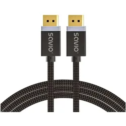 Savio DisplayPort-Kabel 2 m Schwarz CL-166 (2 m), Videokabel, Schwarz