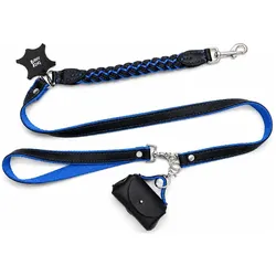 Barry King BarryKing Smycz Pleciona Blue Storm – niebieska z odpinaną rączką 25mm/140cm (Hund), Halsband + Leine
