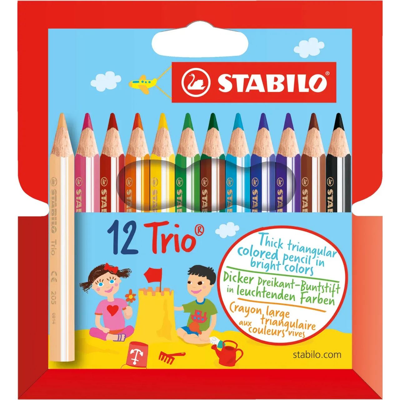 STABILO Trio dick und kurz Buntstifte farbsortiert, 12 St.