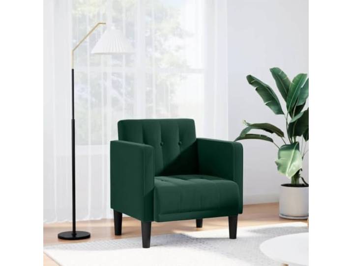 HEFZGDB Sessel mit Armlehnen Dunkelgrün 53 cm Samt Sofasessel für Wohnzimmer Schlafzimmer Entspannung Lesen Fernsehen weicher Samtstoff komfortable Polsterung Robustes Gestell