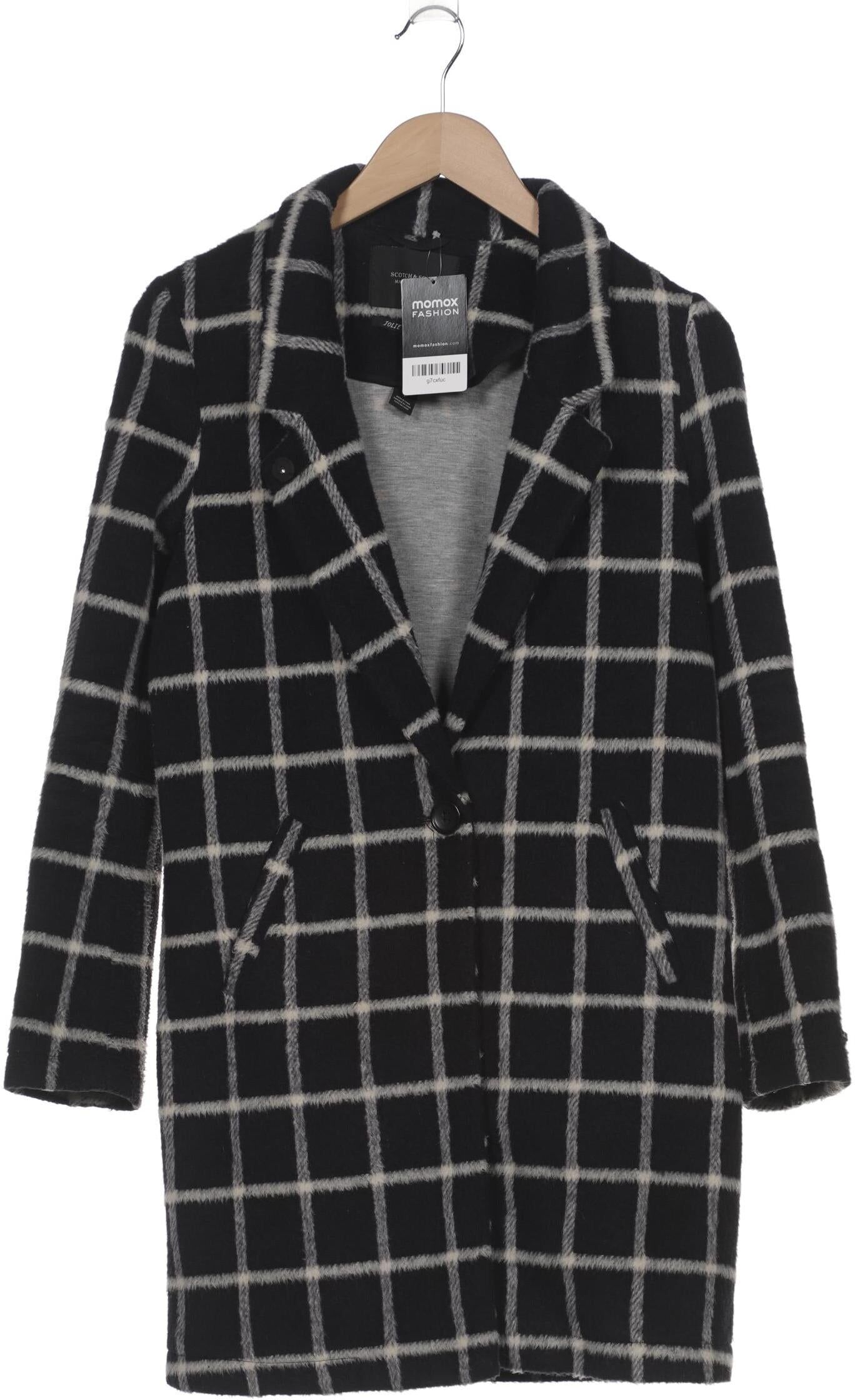 Maison Scotch Damen Mantel, Marineblau, Gr. EU 34 (Maison Scotch P), Baumwolle / Synthetik / Wolle - Second Hand