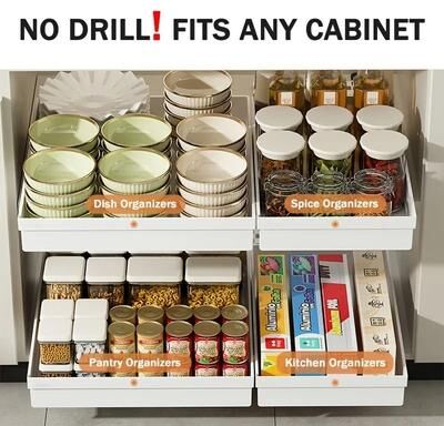 Uplift Essentials No Drill Magic Tray Slide Out Organizer 13.78 In