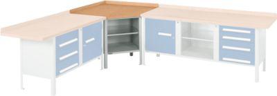 Werkbank-Ecklösung Schäfer Shop Select PWi 75, Buche Multiplexplatte, bis 750 kg, B 1095 x T 1095 x H 840 mm
