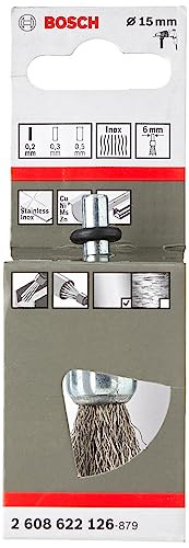 Bosch PRO Inox Clean Penseelborstel met gegolfde cilindrische schacht en rechte steel, 15 x 0,2 mm