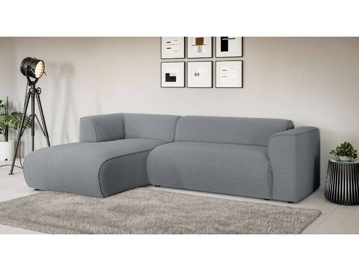 Ecksofa, Polyester, Grau 257×161 cm, Aufwendig Gepolstert, Modern, Inosign