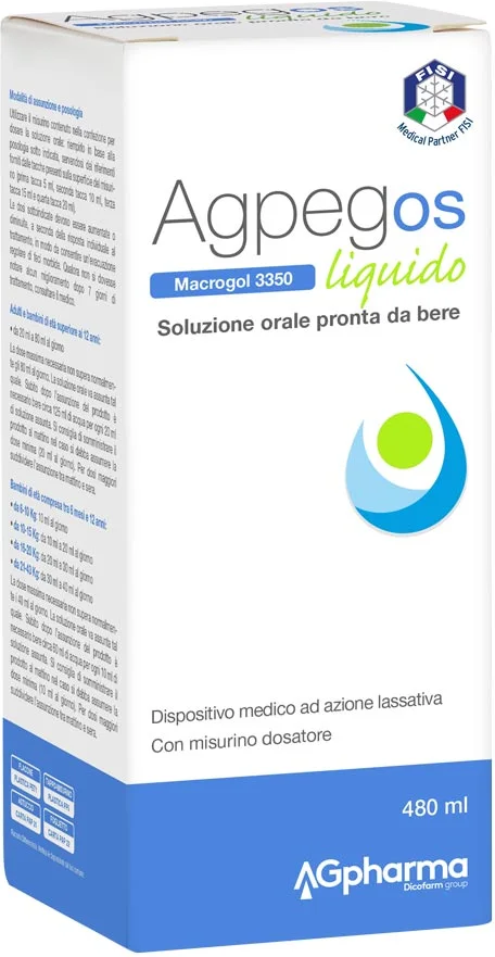 DICOFARM SpA Ag Pharma, Agpeg OS Macrogol 3350 Liquido, 480 ml