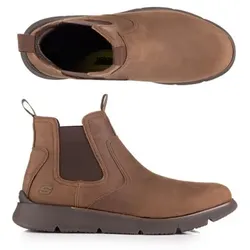 SKECHERS Herren-Stiefelette Leder seitl.Elastikeinsätze Memory Foam
