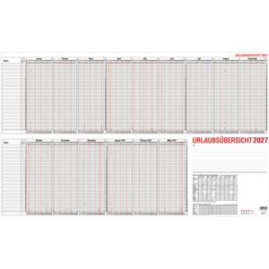 Güss-Verlag Urlaubsplaner 12-30, Jahr 2027, 99 x 60 cm, für 40 Mitarbeiter