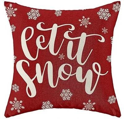 Uplift Treasures Red Snowflake Christmas Farmhouse Pillow Cover b 13.8 13.8 In
