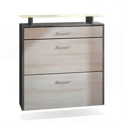SCHUHSCHRANK Malea Fronten in Eiche sägerau