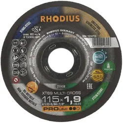 Rhodius, Sägeblatt, PROline XT69 MULTI CROSS Extradünne Trennscheibe 115 x 1,9 x 22,23 mm