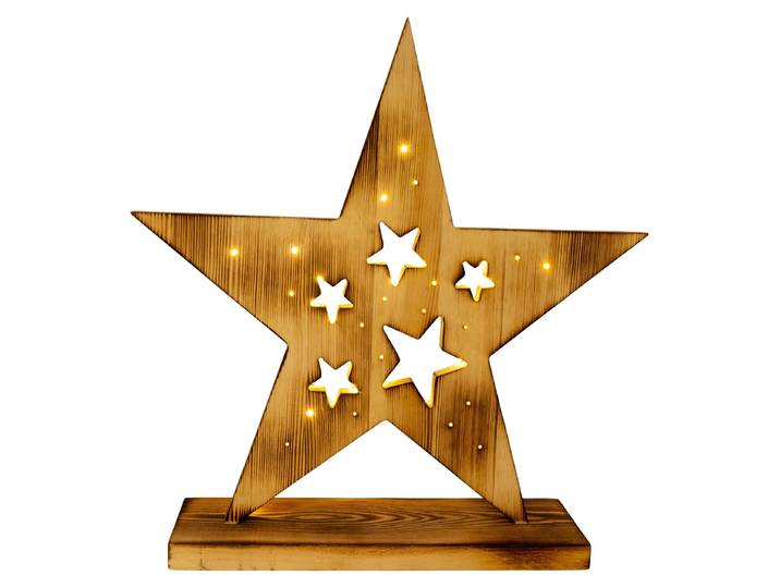 Étoile de Noël Éclairée Étoile en bois Éclairage de Noël à LED Extérieur 5270327