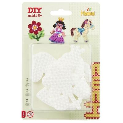 Hama® Bügelperlen Blister 3 Stiftplatten Prinzessin/Blume/Pony.