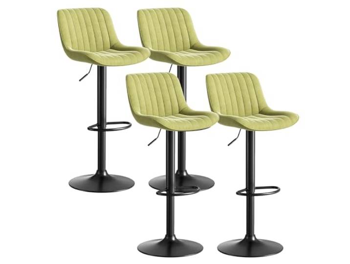 UNISOAR Barhocker 4er Set, Drehbare Barhocker mit Lehne, Höhenverstellbar aus PU-Leder, Moderner Barstuhl Küchenhocker Bar Hocker Bar Stool (Grün, 4er Set)
