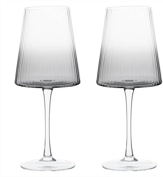 Anton Studios Anton Studio Designs Empire Set of 2 Wine Glasses Smoke