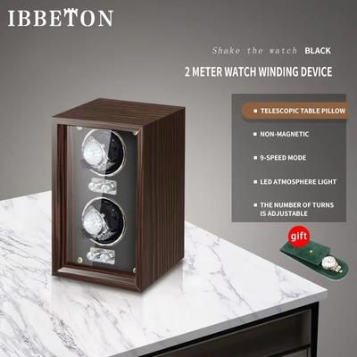 Inspired Finds IBBETON EleganceWood Automatic Watch Winder 2, 4, Or 6 Slots With Mabuchi Motor double Watch Winder Wood Finish (wide Panel)