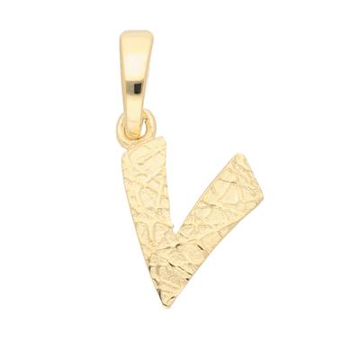 Buchstabenanhänger ADELIA´S "Buchstabenanhänger V 333 Gold ( 8K )", gold, Schmuckanhänger, Damen, Gold, Goldanhänger Buchstabe V
