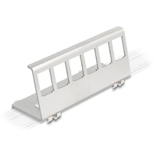 Delock Keystone Metall Halterung 6 Port für Hutschiene
