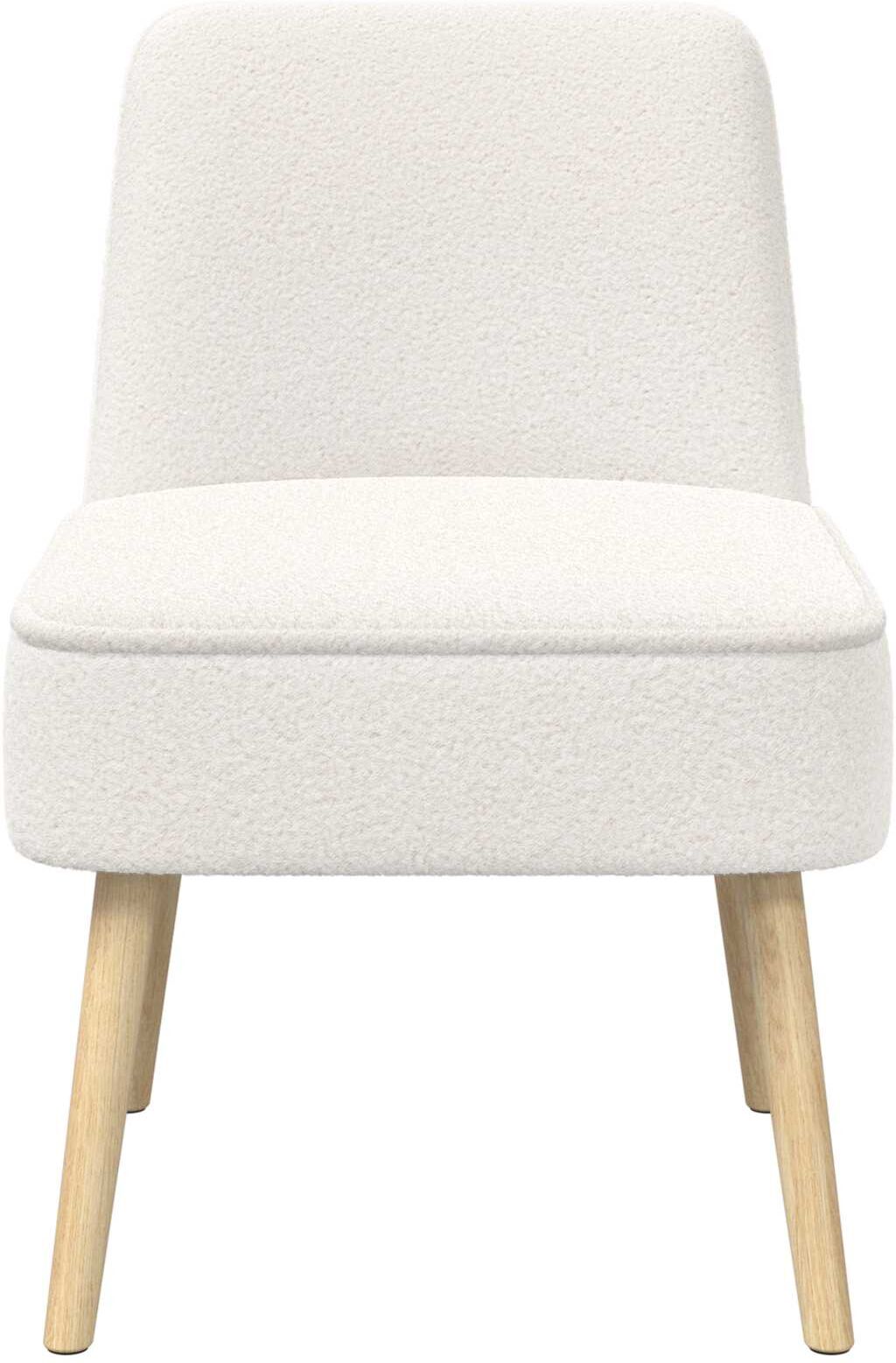 vidaXL Fauteuil à pantoufle Crème Bouclé