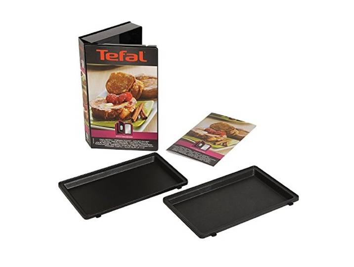 Tefal - Coffret Snack Collection 2 plaques pain perdu avec livre recettes Accessoire utilisé avec les machines à gaufres et croques Tefal - Rangement pratique en coffret - 2 plaques incluses