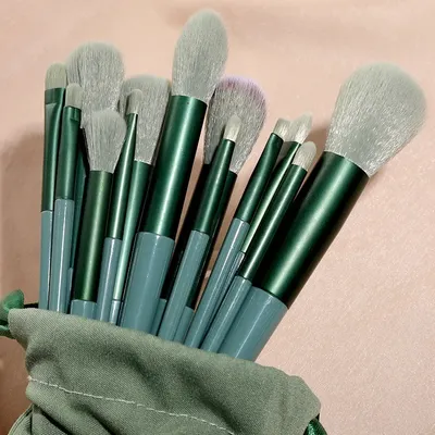 Makeup Brush Tools Kit For Eyeshadow Eyeliner Cosmetics Brushes Professional Set green