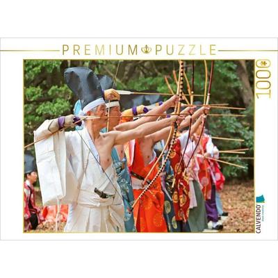 CALVENDO Puzzle Japanische Bogenschützen der Ogasawara-ryu Tradition | 1000 Teile Lege-Größe 64x48cm Foto-Puzzle für glückliche Stunden
