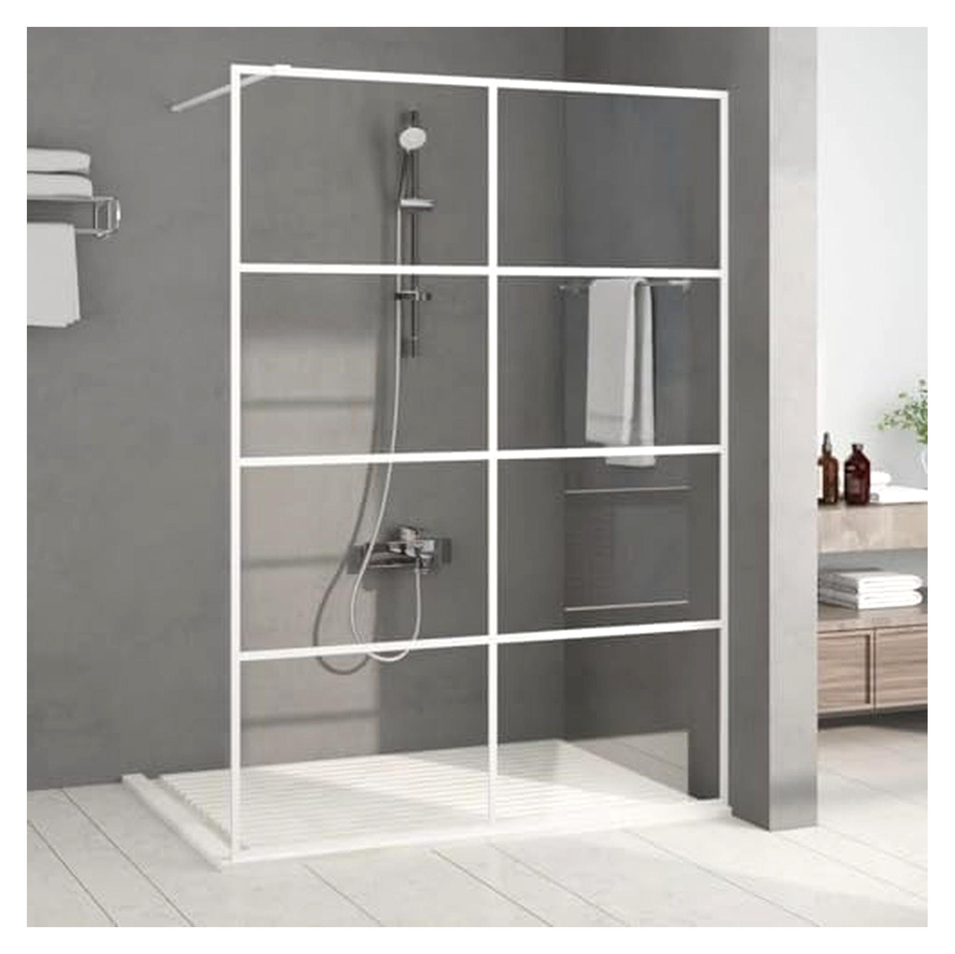 Duschwand für Begehbare Dusche Wei? 140x195 cm ESG-Klarglas Duschwand Model152144