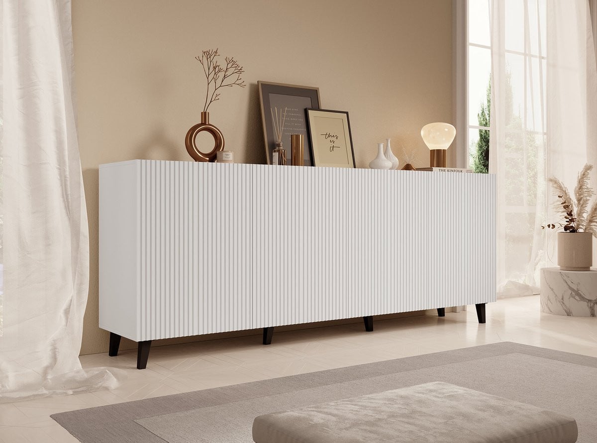 Meubella Dressoir Palamos Wit - Breedte: 200 cm