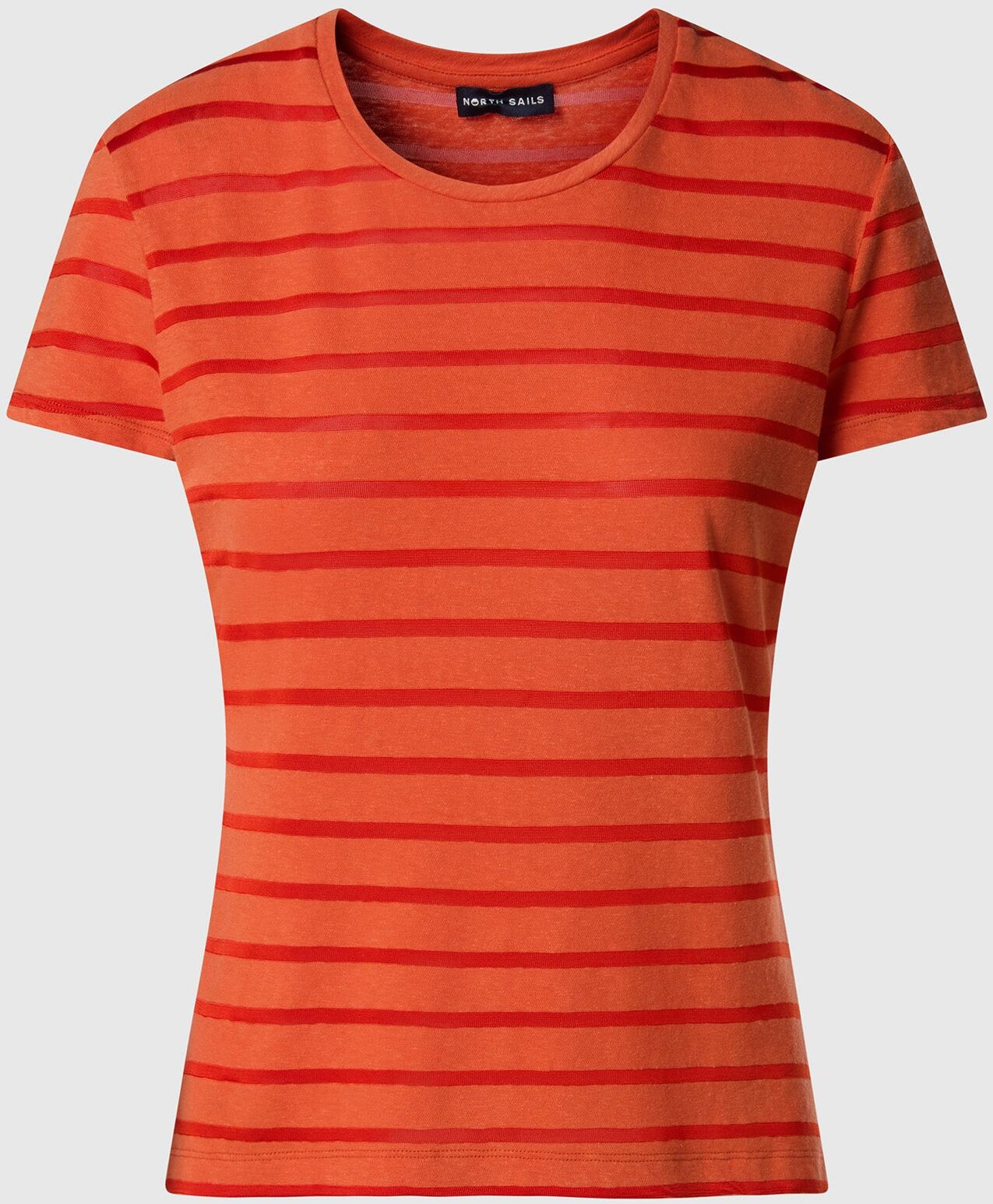 North Sails Gestreiftes Slub-T-Shirt Mecca orange XS