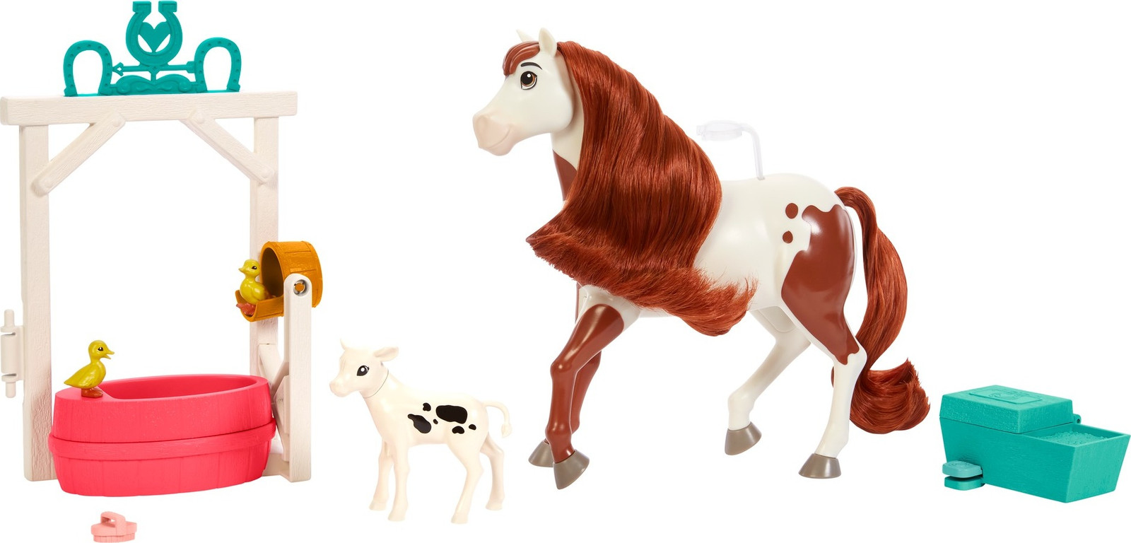 Spirit babysitspeelset met paard, badkuip, drinkbak en accessoires